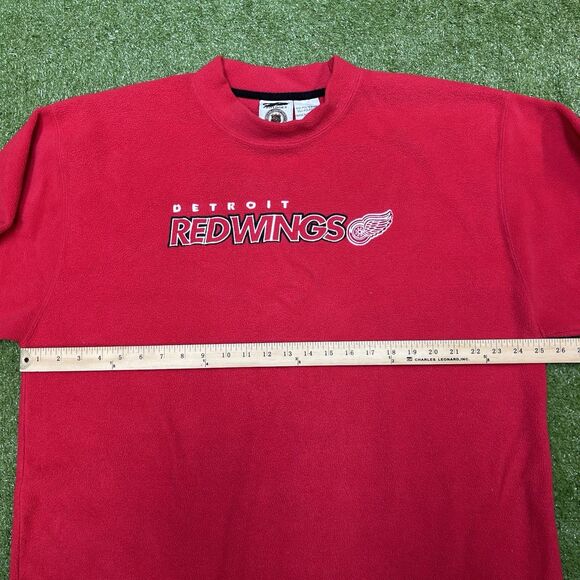 Vintage Detroit Red Wings Sweatshirt Mens XL Red Fleece Crew Neck Long Sleeve - Picture 6 of 8